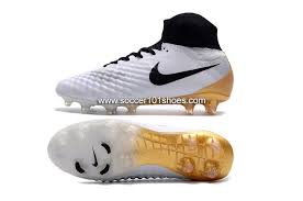 Black And Gold Youth Football Cleats Nike Mens Magista Obra Ii Fg With Acc Football Boots Hi Top Soccer Cleats White Gold Black 77 00 Chuteiras