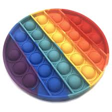 These silicone fidget toys feature small circles that can be pushed in and out. Essen Push Pop Pop Bubble Sensory Fidget Toy Rainbow