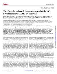 The word pandemic comes from the greek pandemos meaning pertaining to all people. the greek word pan means all and the greek word demos means people. an epidemic usually affecting a large proportion of the population, occurring over a wide geographic area such as a section of a nation. Pdf The Effect Of Travel Restrictions On The Spread Of The 2019 Novel Coronavirus Covid 19 Outbreak