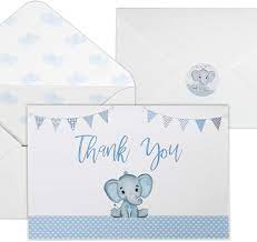 4.8 out of 5 stars 812. Amazon Com Baby Shower Thank You Cards For Boys 50 Pack Blue Watercolor Elephant Boys Baby Shower Cards Cute Thank You Notes With Envelopes Stickers Office Products