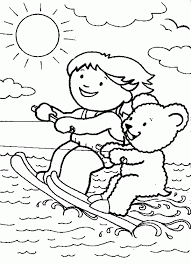 Winter games coloring page of skeleton racer. Slide On Water Water Skiing Coloring Pages Batch Coloring Coloring Home