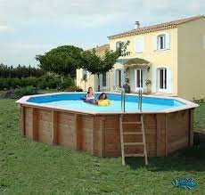 kit piscine hors sol ou semi enterre bois ovale 5 50m x 3 50m x 1 28m piscine hors sol piscine bois piscine hors sol design