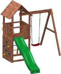 A gathering of montessori resources and experiences. Spatiu De Joaca Din Lemn Pentru Copii Fungoo Carol 2 Cu Leagan Si Zid De Catarat Aad Total