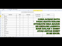 Cara Menghubungkan Data Antar Kolom Di Excel Youtube Di 2020 Belajar Matematika Latihan