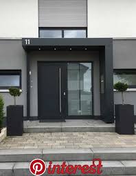 Entrance Canopy Canopy With House Number Lighting And Mailbox Entrance Canopy Canopy With House Numbe House Entrance House Exterior Modern Entrance Door
