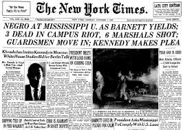 New York Times OTD on Twitter: "The front page #OTD in 1962. James Meredith enters the University of Mississippi, defying racial segregation rules. #nytimes… https://t.co/myVPUzlJQk"