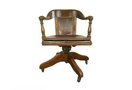 Antique Bankers Chair Original Leather Seat Cushion Chair Leather Seat Antique Chairs