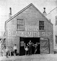 Black And White Little Falls Mn Martinus Nelson Built A Blacksmith Shop Here In 1888 Blacksmith Shop Blacksmithing Blacksmith Forge