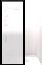 Gridscape Gs3 Shower Screen In Black With Satindeco Glass In 2021 Shower Screen Shower Doors Gridscape