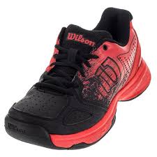 Wilson Juniors Kaos Comp Tennis Shoes Radiant Red And Black