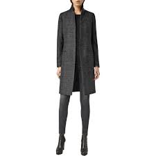 Black And White Houndstooth Coat Women S Allsaints Jai Coat Black White Houndstooth Coat Coat Black Coat