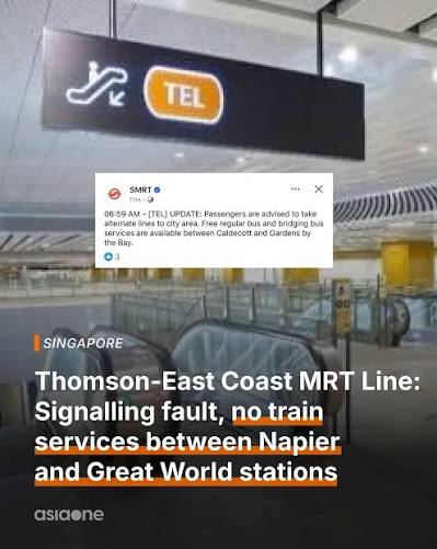 UPDATE: Services have resumed between Caldecott and Orchard MRT stations but "trains will be travelling slower", says SMRT.