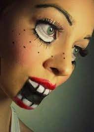 Pin By Shantell Hair On All Hallow S Eve Diy Halloween Face Face Painting Halloween Creepy Doll Makeup