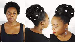 Super easy kinky ponytail hairstyles for black women. Bridal Updo For Black Women Youtube