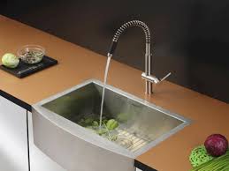 Kraus standard pro 16 gauge best 50/50 double bowl. Ruvati Farmhouse Apron Front 36 Stainless Steel Workstation Single Bowl Kitchen Sink At Menards