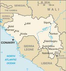 Definition of guinea (entry 2 of 2) 1 region of western africa bordering on the atlantic from gambia (on the north) to angola (on the south) Guinea