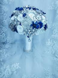 Luxurious Pure White Royal Blue Brooch Bouquet Full Price Etsy Blue Wedding Bouquet Royal Blue Brooch Something Blue Wedding