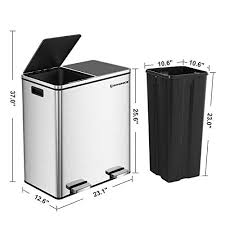 Garbage rots more quickly in the heat, and the resulting smells can begin a maggot bonanza: Silver Double Recycle Pedal Bin 2 X 30l Garbage Bin With Plastic Inner Buckets And Carry Handles Fingerprint Proof Stainless Steel Slow Close Trash Can 16 Gallon Trash Recycling Compost Home