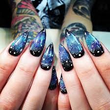 45 Gorgeous Galaxy Nail Art Designs Nail Design Ideaz Pencil Nails Galaxy Nail Art Stiletto Nails Designs