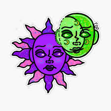Alien Sun and Moon " Sticker for Sale by EnvyArts