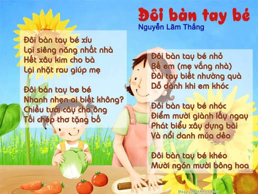 MỘT SỐ BÀI THƠ HAY VỀ CHỦ ĐỀ BẢN THÂN - TRƯỜNG MẦM NON QUANG TRUNG