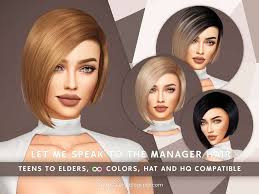When i go into build mode, the game tells me she doesn't have sufficient funds because of a. Let Me Speak To The Manager Hair Mod Sims 4 Mod Mod For Sims 4