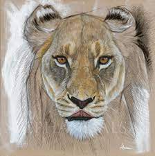 Lioness"- Portrait réaliste d'une Lionne en peinture à l'huile