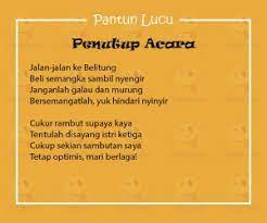 We did not find results for: 5 Macam Pantun Lucu Penutup Acara Yedepe Com