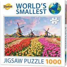 This masterpieces 11.25 x 16.75 world's smallest 1000pc puzzle is designed for both entertainment and ergonomics. Jigsaw Puzzles Cheatwell Games