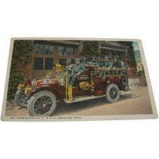 Postcard Fire Truck Brockton Massachusetts 1916 Fire Trucks Brockton Massachusetts Brockton