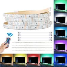 Led Tv Backlight Tsv Rgb Neon Accent Led Lights Strips For Hdtv Neon Light Bias Lighting With Remote Usb Led Strips Tv Backlight Walmart Com Walmart Com