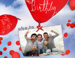 Add photos and custom message. Birthday Card With Flying Balloons Printable Photo Template
