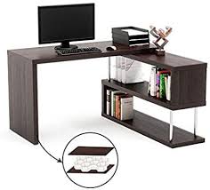 Maybe you would like to learn more about one of these? Amazon Com Bestier Rotating L Shaped Computer Desk 51 Large Corner Office Desk With Open 2 Tier Storage She Printer Storage Corner Desk Office L Shaped Desk