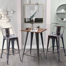 Outdoor pub table sets bar height. Pub Table Set 3 Piece Bar Stool Set With Table And 2 Stools Metal High Top Table And Chairs Set Industrial Counter Height Dining Table Set Outdoor Bar Table Set For Bar