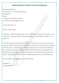 If the employee is no longer employed by the employer. Experience Letter Format Work Experience Letter Samples How To Write Experience Letter A Plus Topper