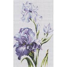 Lady iris cross stitch pattern stitch count: Luca S Irises Cross Stitch Kit 24cm X 38cm