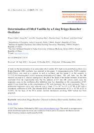 Pdf Determination Of Ethyl Vanillin By A Using Briggs Rauscher Oscillator
