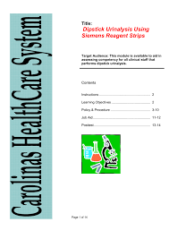 dipstick urinalysis using siemens reagent strips