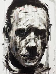 Black And White Portrait Painting Artists One Of Us 2014 By Radan Cicen Via Behance It S A Pretty Expressive Portrait Portrait