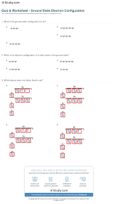 Quiz Worksheet Ground State Electron Configuration