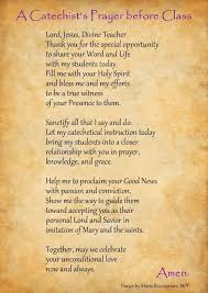 Prayer For Catechism Class Google Search Prayer Before Class Catechism Class Teacher Thank You