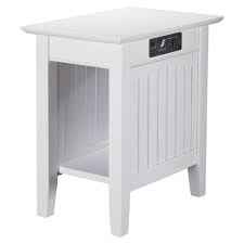 It Boasts A Built In Charging Station With Two Usb Ports And Two Electrical Outlets The Side Table Is Crafted Fr Atlantic Furniture Chair Side Table Furniture