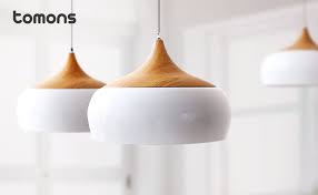 This video is about my new office lighting. Amazon Com Tomons Ceiling Lights Modern Style Wood Pattern Pendant Light With 8w Led Lamp Bulb For Dining Room Kitchen Island Coffee Bar Living Room Study Room White Computers Accessories