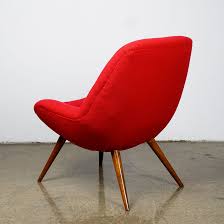 I bought this mid century modern desk and chair for $95 about 20 years ago. Austrian Midcentury Red Bucket Lounge Or Cocktail Chair With Walnut Legs