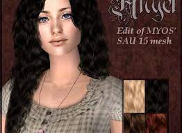 Breadcrumbs Angel Edit Of Myos Sau 15 Mesh Sims 2 Hair Long Hair Styles Womens Hairstyles