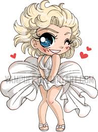 Marilyn Monroe Chibi Commission Cartoon Artwork Marilyn Monroe Fan Art Marilyn Monroe Artwork