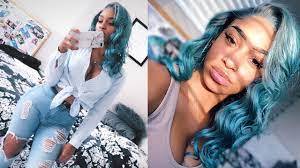 The hair quickly takes on the desired hair coloring after soaking. Watercolor Hair Dye Technique Sky Blue Youtube