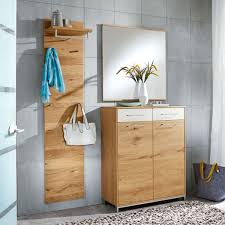 Moderne garderobe in sonoma eiche nachbildung in kombination mit weißen absetzungen. Garderoben Set Verona I Eiche Weiss
