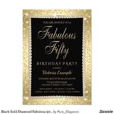 50th Birthday Black And Gold Invitations Black Gold Diamond Fabulous 50 Birthday Invitation Zazzle Com 50th Birthday Invitations 50th Birthday Party Invitations Birthday Party Invitations