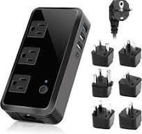 2300W Voltage Converter 220V to 110V Universal Travel Adapter/Power  Converte with 3 USB Ports 3 AC Outlets 1 Type-C in EU/UK/AU/US/IT/South  Africa ...